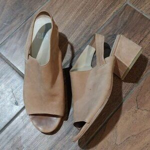 Eileen Fisher 7.5 vero cuoio brown block heel sandals